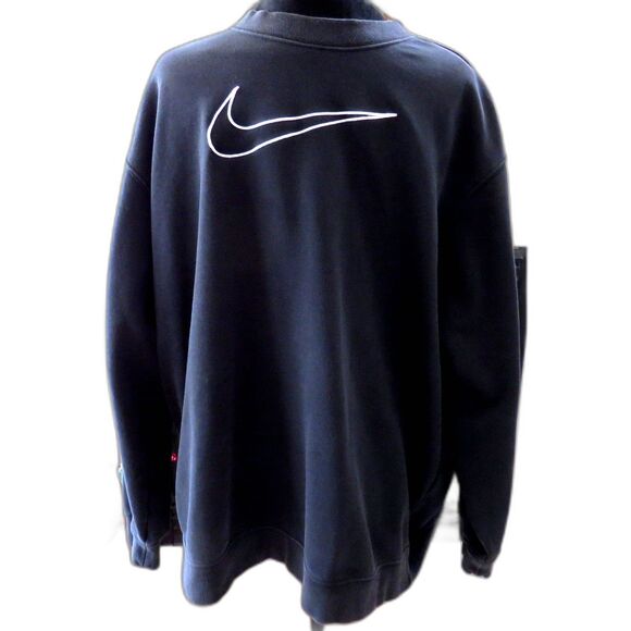 Nike Women's Dri-Fit Get Fit Big Swoosh Sweatshirt   Black 1X EUC - Picture 3 of 9